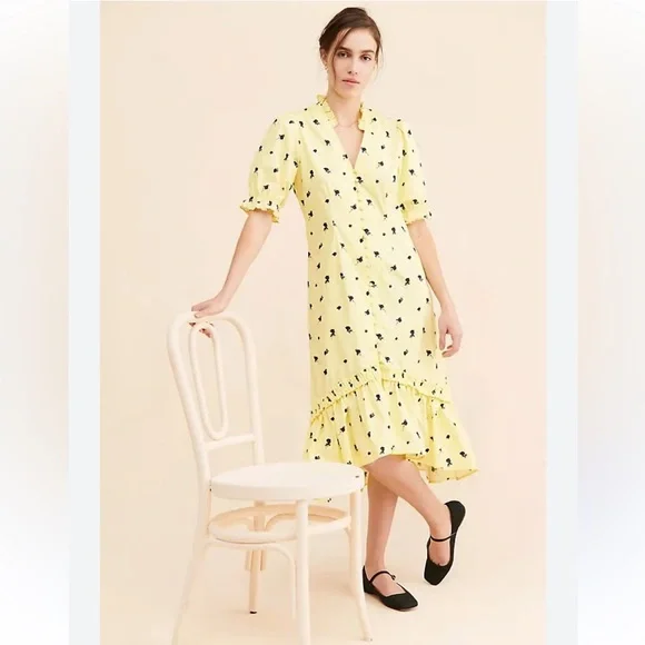 Anthropologie cras Tuva Midi Dress, Size 38/8 - Picture 6 of 6